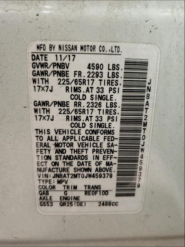 2018 NISSAN ROGUE S - JN8AT2MT0JW459379