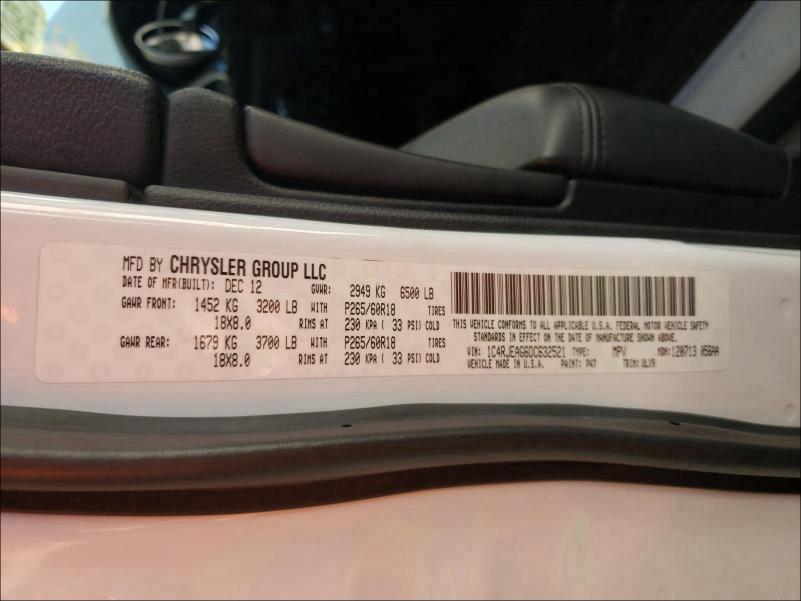 2013 JEEP GRAND CHER - 1C4RJEAG6DC632521