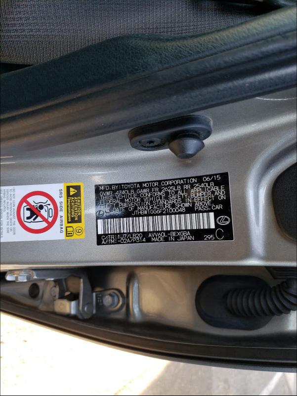 2015 LEXUS ES 300H JTHBW1GG6F2100048