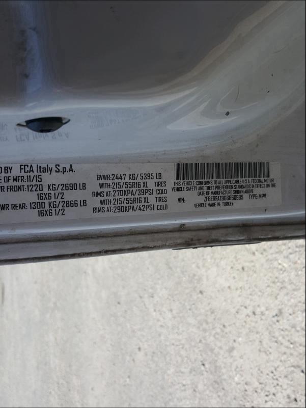 2016 RAM PROMASTER ZFBERFAT9G6B60995