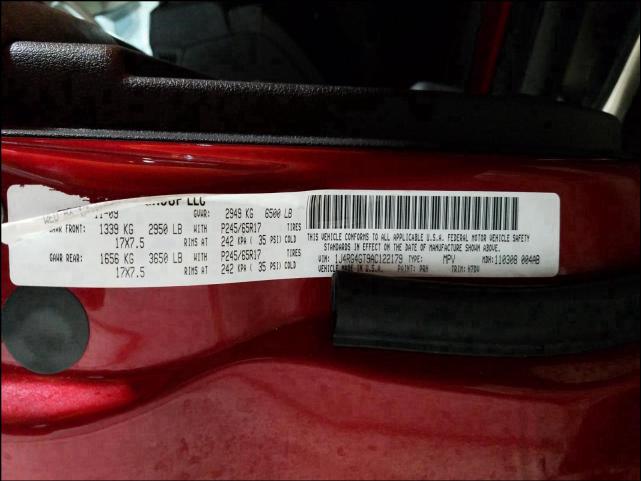 2010 JEEP COMMANDER 1J4RG4GT9AC122179
