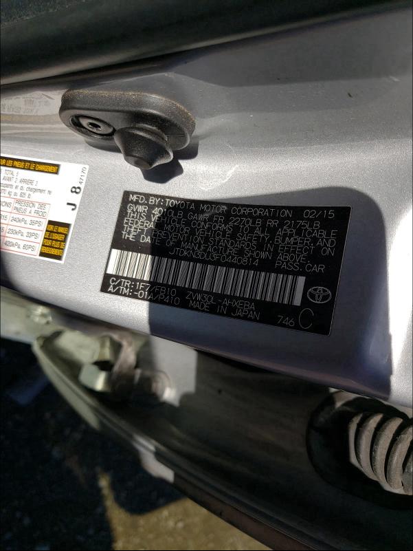 JTDKN3DU3F0440814 2015 Toyota Prius 1.8L