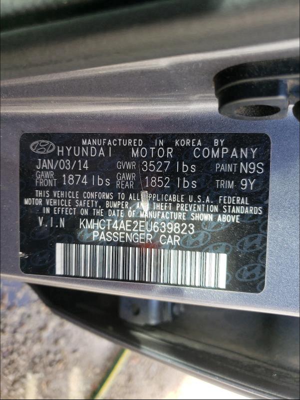 2014 HYUNDAI ACCENT GLS KMHCT4AE2EU639823