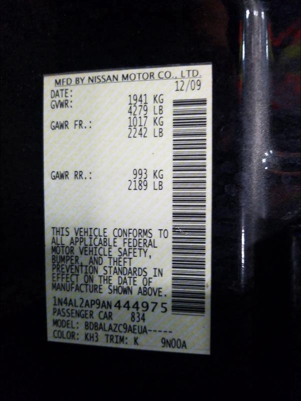 2010 NISSAN ALTIMA BAS 1N4AL2AP9AN444975