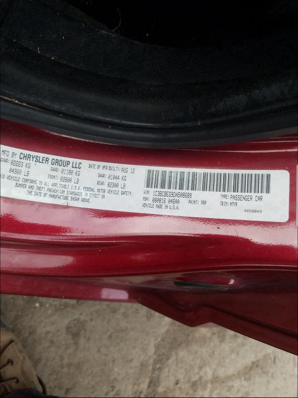 2013 CHRYSLER 200 TOURIN 1C3BCBEG9DN508689