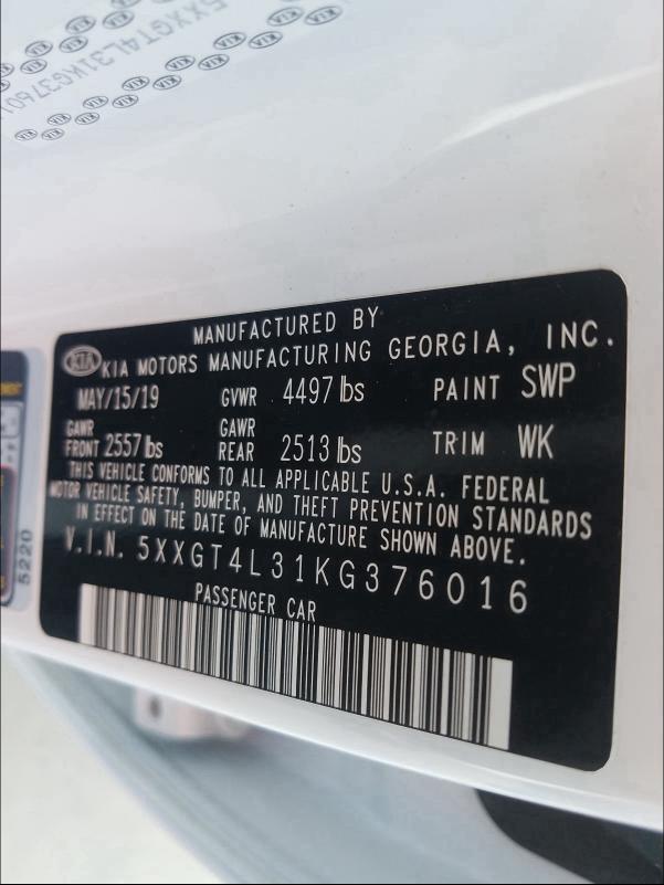 2019 KIA OPTIMA LX 5XXGT4L31KG376016