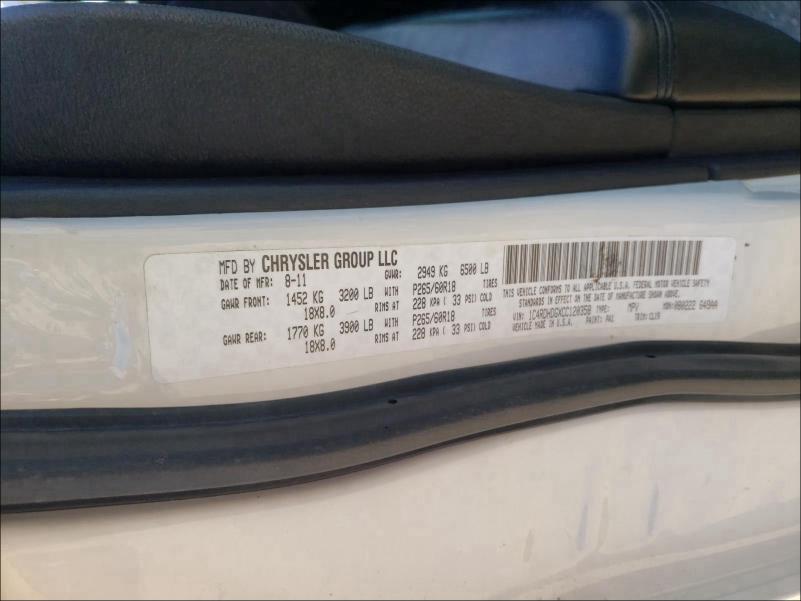 2012 DODGE DURANGO CR 1C4RDHDGXCC120358