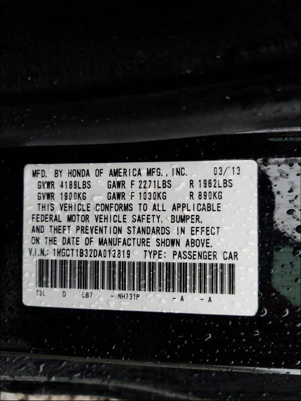 2013 HONDA ACCORD LX- 1HGCT1B32DA013819