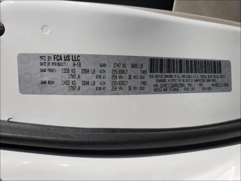 2019 CHRYSLER PACIFICA L 2C4RC1CG2KR525941