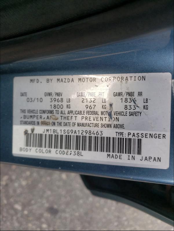 2010 MAZDA 3 I JM1BL1SG9A1298463