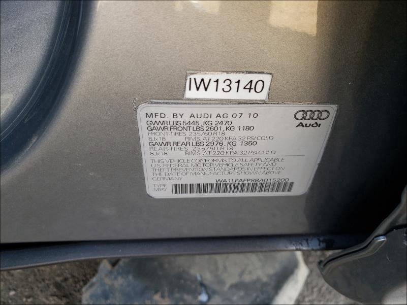 2011 AUDI Q5 PREMIUM WA1LFAFP8BA015200
