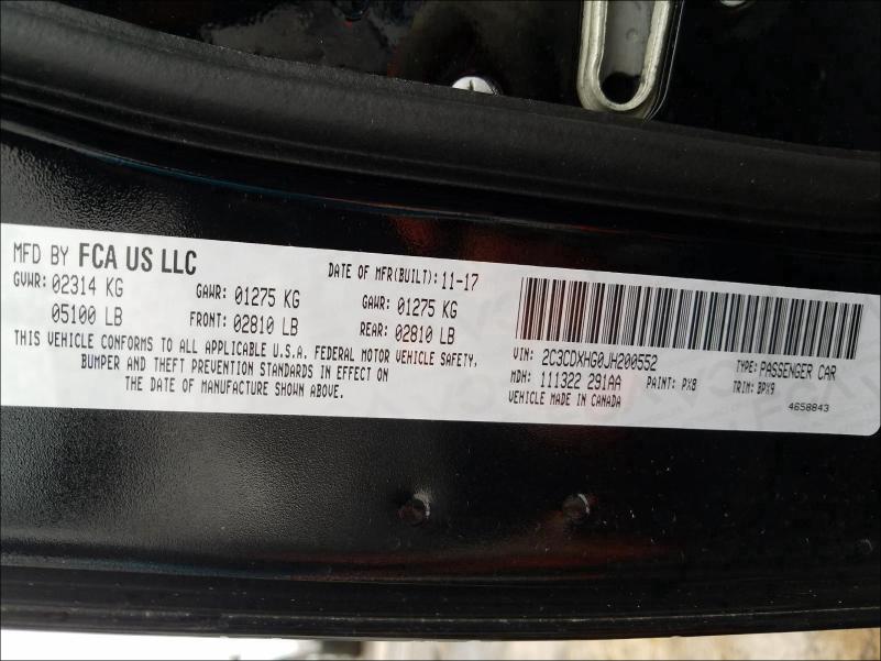 2018 DODGE CHARGER SX 2C3CDXHG0JH200552