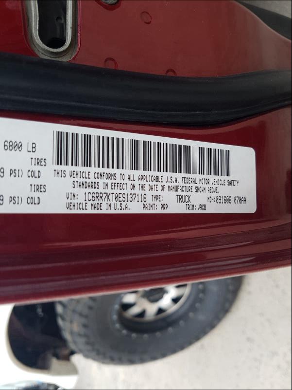 2014 RAM 1500 ST 1C6RR7KT0ES137116