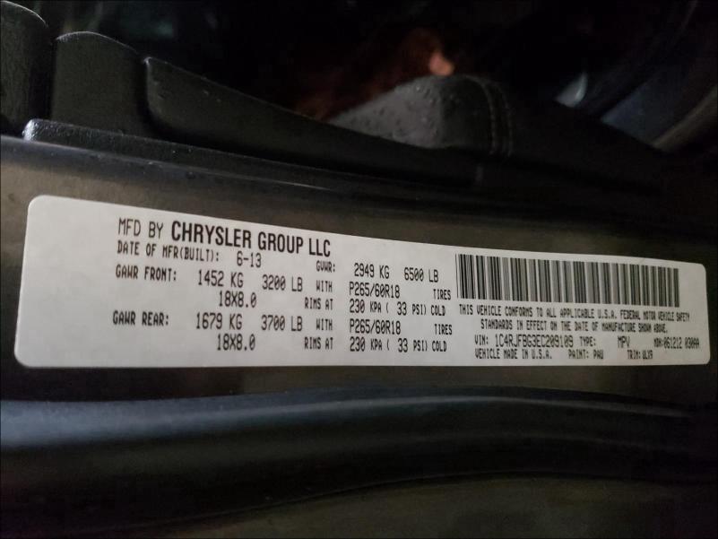2014 JEEP GRAND CHER 1C4RJFBG3EC209109