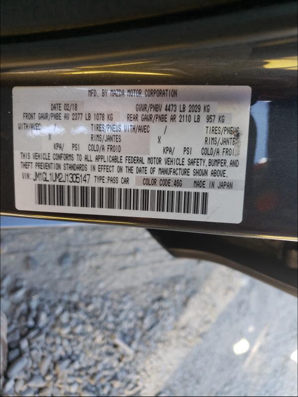 2018 MAZDA 6 SPORT JM1GL1UM2J1305147