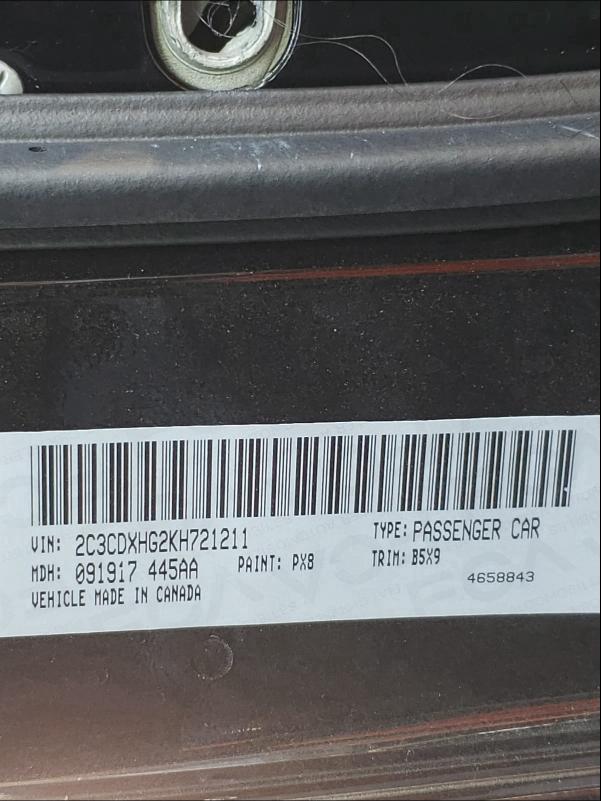 2019 DODGE CHARGER GT 2C3CDXHG2KH721211