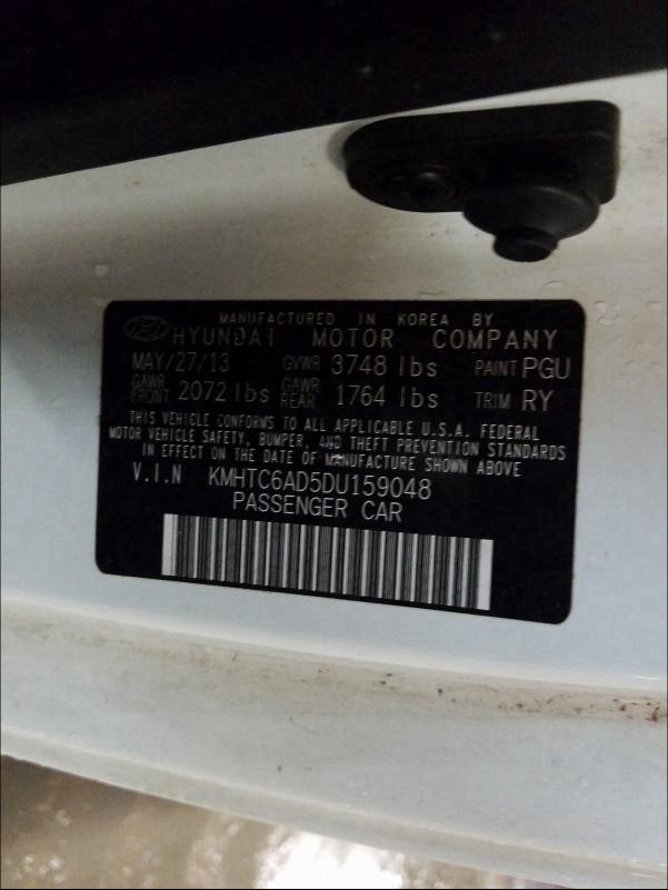 2013 HYUNDAI VELOSTER KMHTC6AD5DU159048