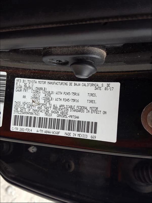 2017 TOYOTA TACOMA DOU 3TMCZ5AN9HM067621