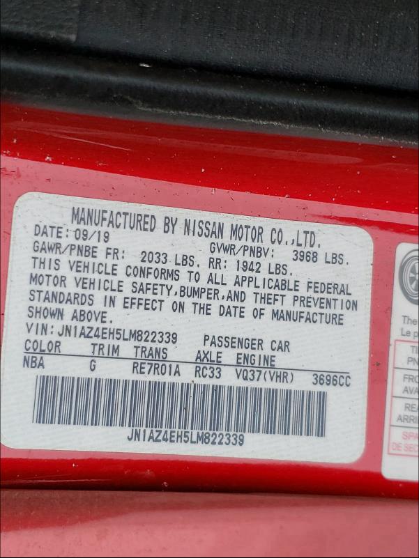 2020 NISSAN 370Z BASE JN1AZ4EH5LM822339