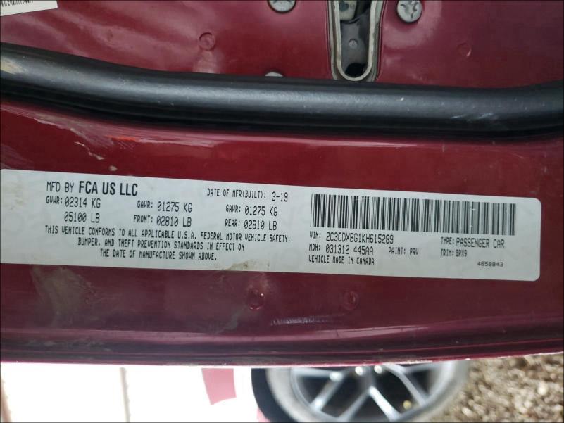 2019 DODGE CHARGER SX 2C3CDXBG1KH615289