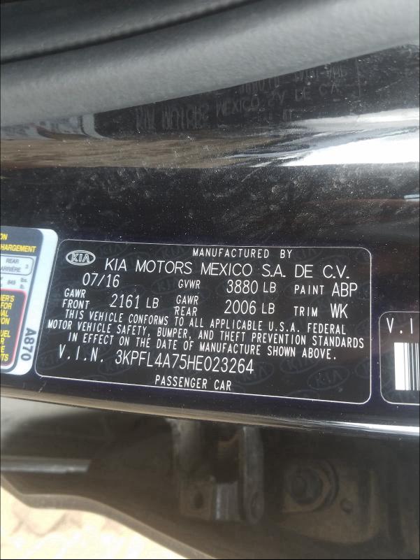 2017 KIA FORTE LX 3KPFL4A75HE023264