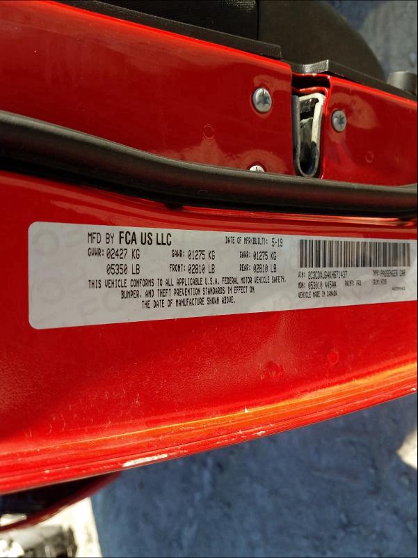 2019 DODGE CHARGER SX 2C3CDXJG4KH671437