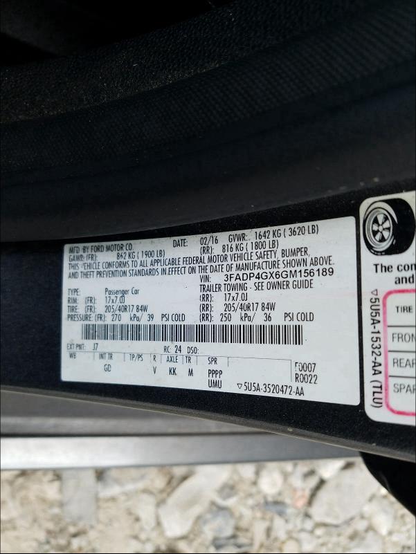 2016 FORD FIESTA ST 3FADP4GX6GM156189