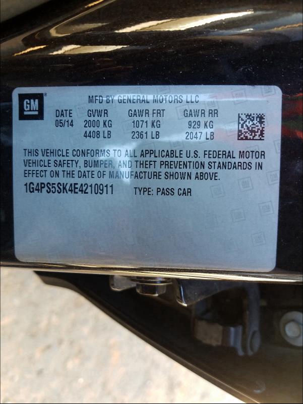 2014 BUICK VERANO 1G4PS5SK4E4210911