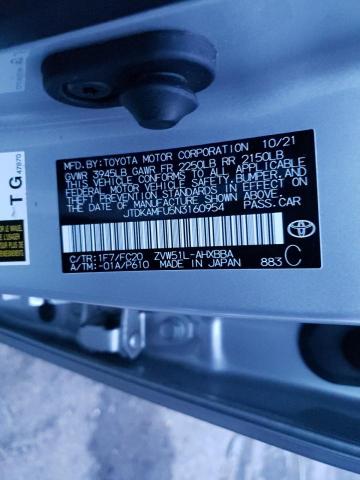 2022 TOYOTA PRIUS NIGH - JTDKAMFU5N3160954