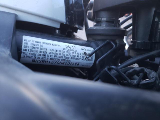 2017 YAMAHA YZFR3 A MH3RH15Y0HK002529