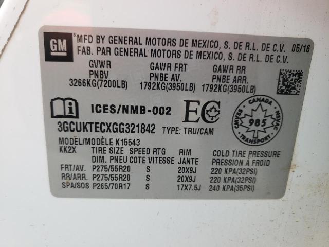2016 CHEVROLET SILVERADO - 3GCUKTECXGG321842