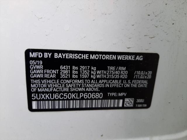 2019 BMW X6 XDRIVE5 - 5UXKU6C50KLP60680