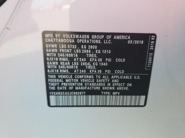 2018 VOLKSWAGEN ATLAS S 1V2AR2CA2JC562877