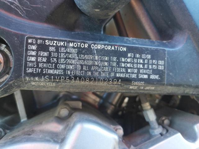 2008 SUZUKI SV650 - JS1VP53A082102394