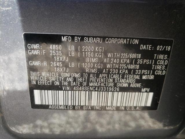4S4BSENC4J3319626 Subaru Outback 3.6r Limited