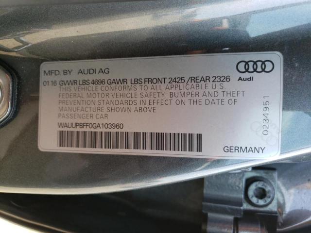 2016 AUDI A3 E-TRON WAUUPBFF0GA103960