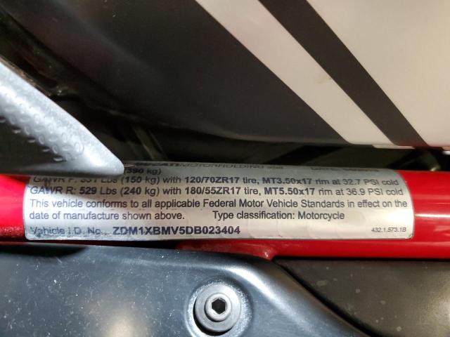 2013 DUCATI 848 ZDM1XBMV5DB023404