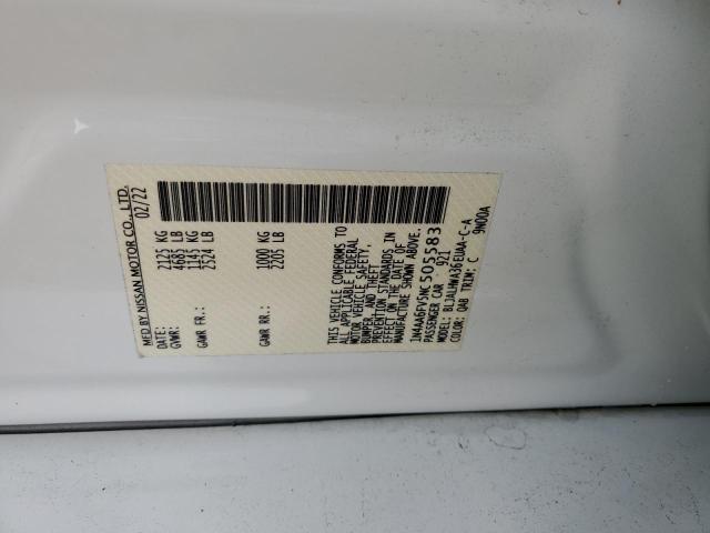 2022 NISSAN MAXIMA PLA 1N4AA6FV5NC505583