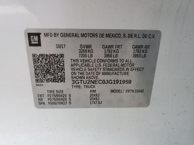 3GTU2NEC0JG191959 GMC Sierra K1500 Slt