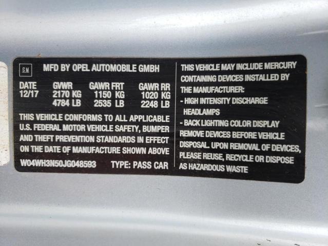 2018 BUICK CASCADA PR W04WH3N50JG048593
