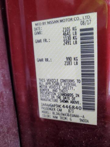 2017 NISSAN MAXIMA 3.5 - 1N4AA6AP3HC446840