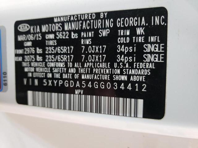 2016 KIA SORENTO LX 5XYPGDA54GG034412