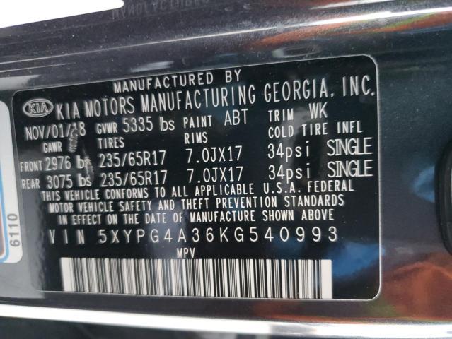 2019 KIA SORENTO L - 5XYPG4A36KG540993