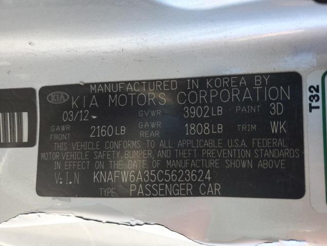 KNAFW6A35C5623624 KIA FORTE SX
