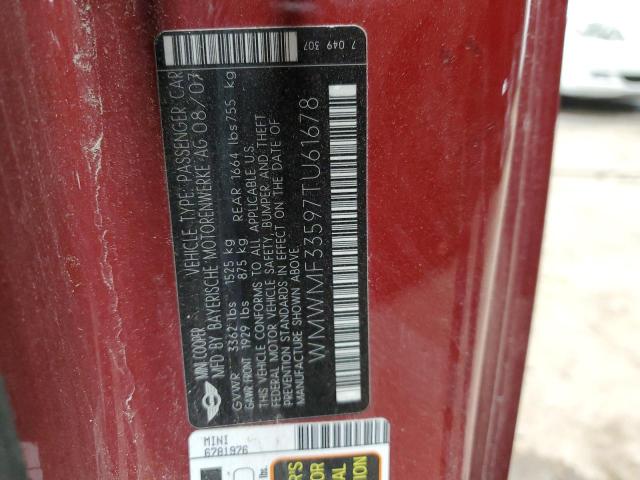 WMWMF33597TU61678 Mini Cooper
