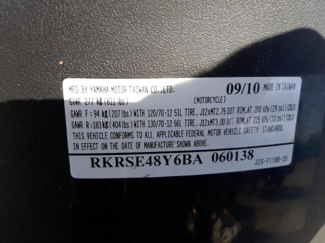2011 YAMAHA YW125 RKRSE48Y6BA060138