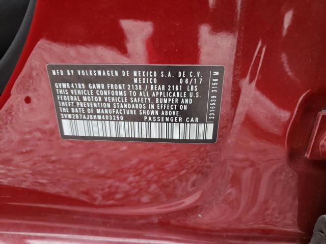 2017 VOLKSWAGEN JETTA S - 3VW2B7AJ8HM403250