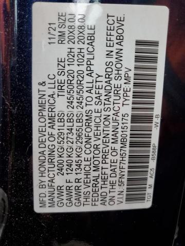 2021 HONDA PASSPORT E - 5FNYF7H57MB015175