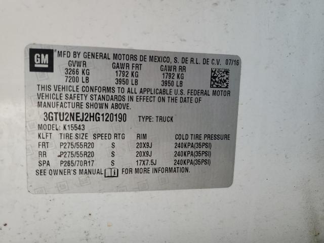 3GTU2NEJ2HG120190 GMC Sierra K1500 Slt