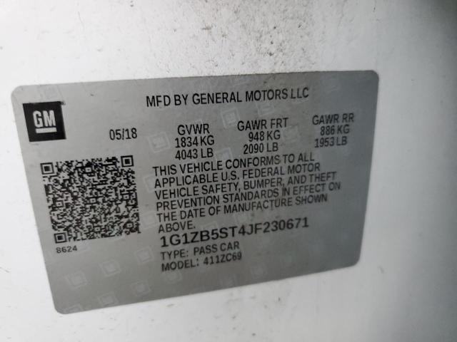 2018 CHEVROLET MALIBU LS - 1G1ZB5ST4JF230671